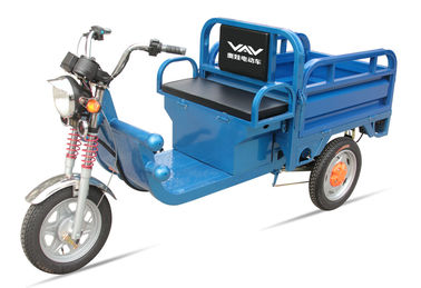 580W 48V / 32Ah Adult Electric Tricycles Blue Electric Cargo Tricycle Easily Loading